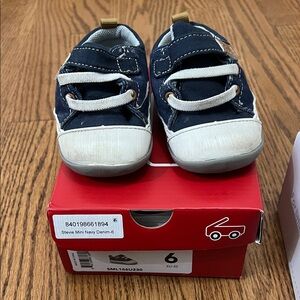 See Kai Run Stevie Mini Navy Denim Toddler Sneakers
